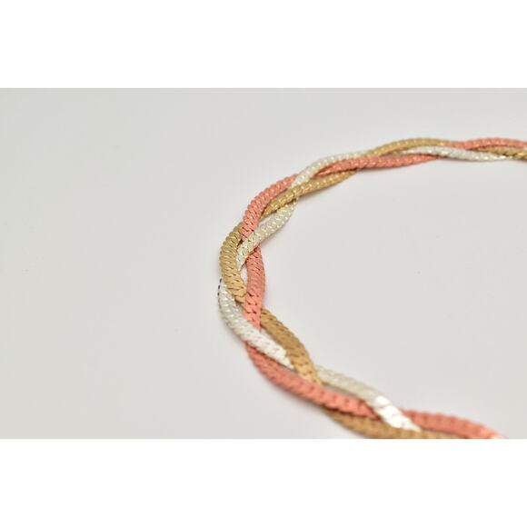 Vintage Statement Chain Belt Braided Rose Copper Silver Gold 28\